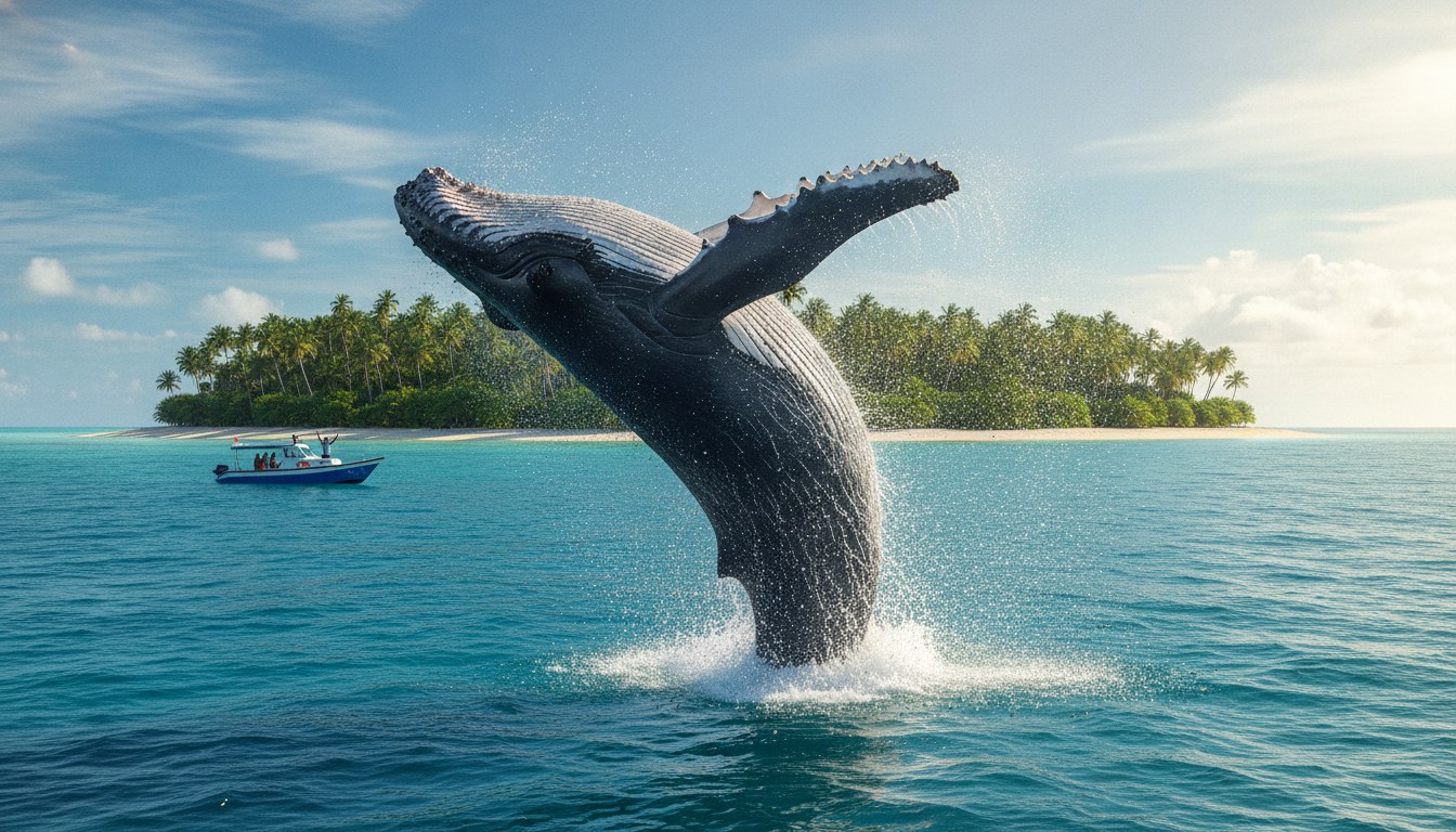 Baleine à bosse au large de Sainte-Marie pendant le festival