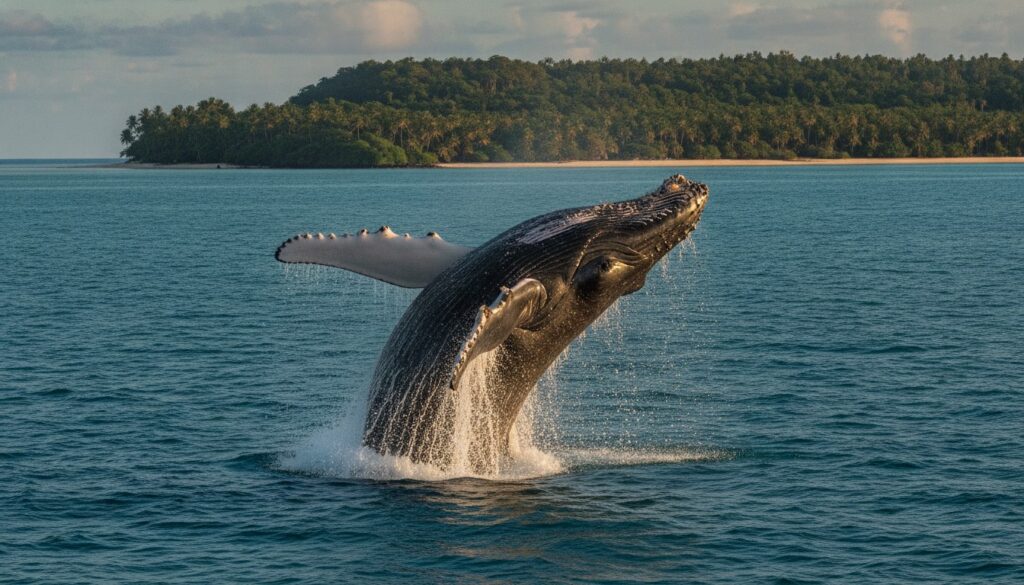 Baleine à bosse au large de Sainte-Marie