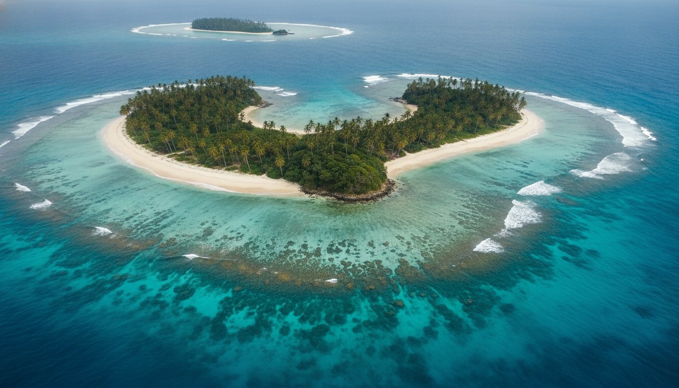 Île tropicale de Madagascar vue du ciel