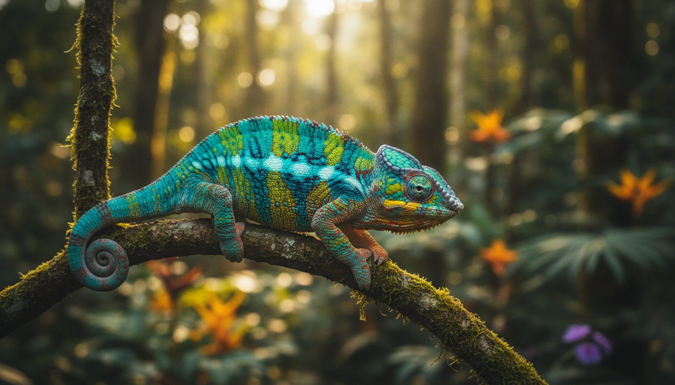 caméléon, faune inoffensive de Madagascar