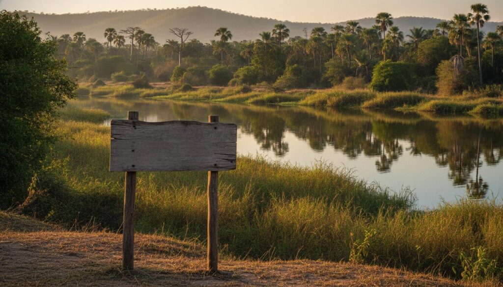 panneau avertissement crocodiles rivière Madagascar