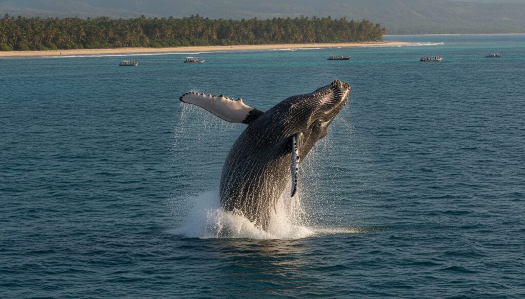 baleine à bosse sautant au large de Sainte-Marie Madagascar