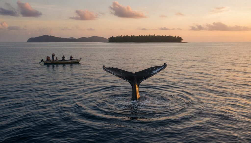mère baleine à bosse et son baleineau à Sainte-Marie Madagascar