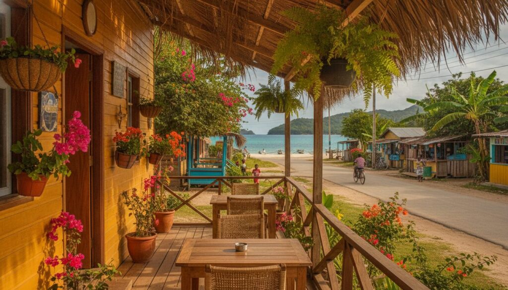 restaurant à Ambodifotatra, bourg de Sainte-Marie Madagascar